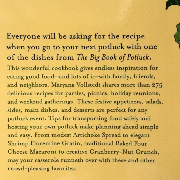 Cookbook, “The Big Book of POTLUCK”, 275 Recipes, - Picture 2 of 8